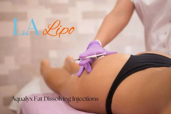 Woman having fat dissolving injections Ellesmere Port on thighs