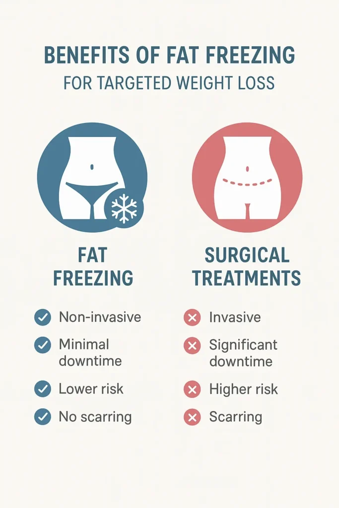 graphic showing the benefits of fat freezing Ellesmere Port