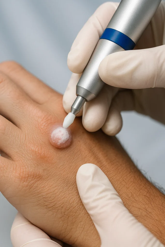example of wart removal Ellesmere Port using cryopen