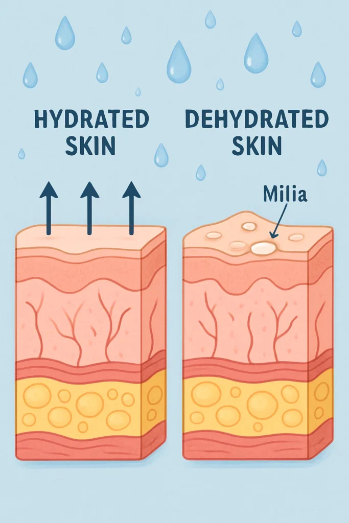 The importance of hydration and milia production Ellesmere Port