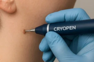 Person receiving skin tag removal Ellesmere Port