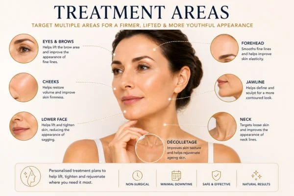 Areas of treatment for the ultimate lift tighten treatment Ellesmere Port